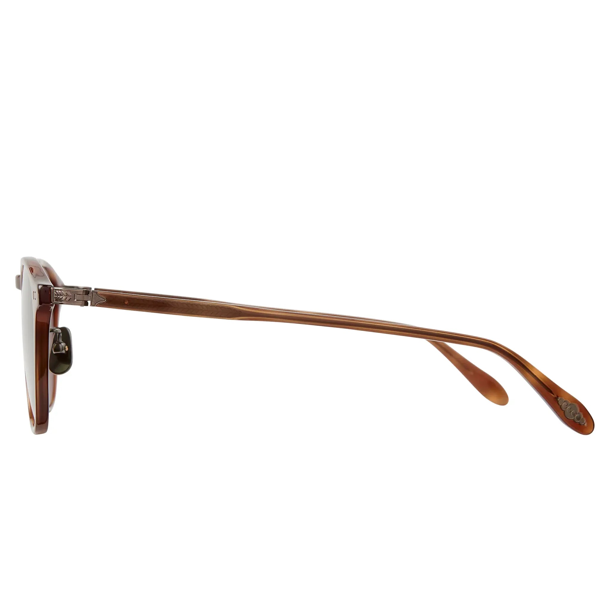 Front Side View of Garrett Leight Hampton J Forever Classic Tortoishelly Sunglasses 2165-47-TSH/PG15